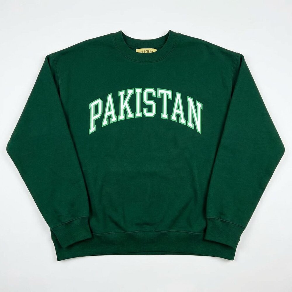 I Can’t Decide Yet Pakistan PAIN Green Crewneck Sweater
